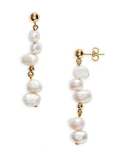 Anni Lu Pearly Cultured Freshwater Pearl Linear Drop Earrings In Gold