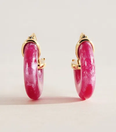 Anni Lu Petit Swell Hoop Earrings In Pink