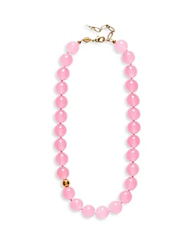 Anni Lu Pink Bubbles Mixed Bead Collar Necklace, 15.55-17.32 In Pink/gold