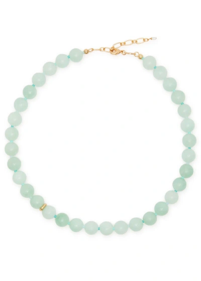 Anni Lu Seafoam 18kt Gold-plated Beaded Necklace In Green