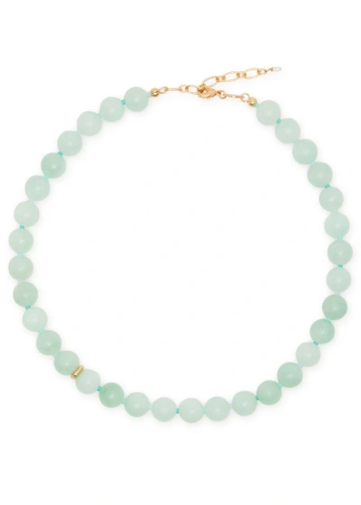 Anni Lu Seafoam 18kt Gold-plated Beaded Necklace In Turquoise