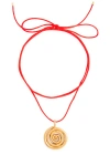 ANNI LU ANNI LU SPIRAL ON A STRING 18KT GOLD-PLATED SATIN NECKLACE