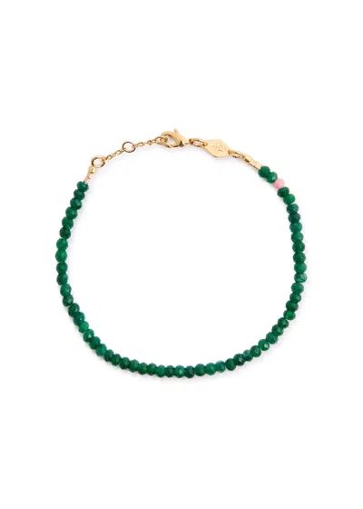 Anni Lu Tan Line Beaded Bracelet In Green