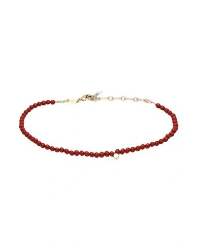 Anni Lu Woman Ankle Bracelet Red Size - Metal