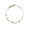 Anni Lu Women's Confetti Gem Bracelet In White Shell In Multi