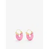 ANNI LU ANNI LU WOMEN'S HOT PINK PETIT SWELL 18CT YELLOW GOLD-PLATED BRASS AND RESIN EARRINGS