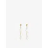 ANNI LU ANNI LU WOMEN'S PEARL PEARLY DROP 18CT YELLOW GOLD-PLATED BRASS AND FRESHWATER CULTURED PEARLS EARRI