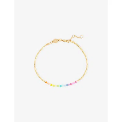 Anni Lu Womens Golden Rainbow 18ct Gold-plated Brass And Glass Bead Bracelet