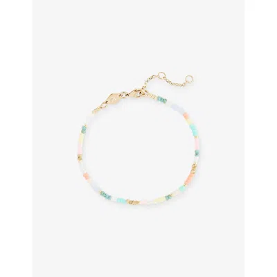 Anni Lu Womens Sorbet Dream Eldorado Spritz 18ct Gold-plated Brass And Glass Bead Bracelet In Multi