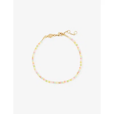 Anni Lu Womens Tutti Limone 18ct Gold-plated Brass And Glass Bead Bracelet