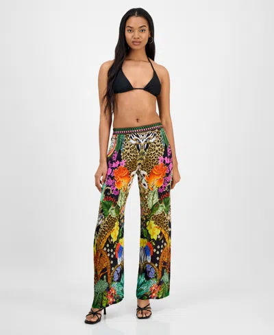 Annia Louisa Women's Paradise Printed Embellished Wide-leg Pants