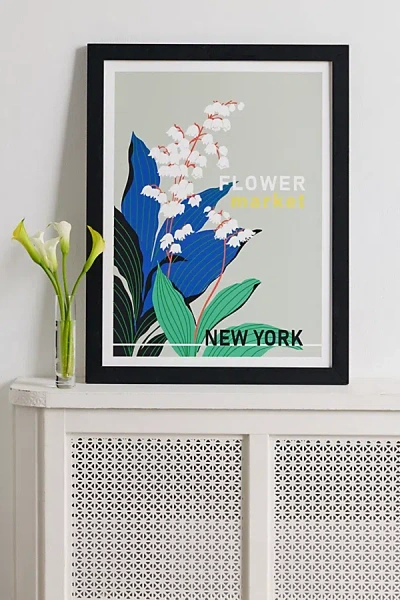 Annick Flower Market New York Art Print In Black Matte Frame At Urban Outfitters In Multi
