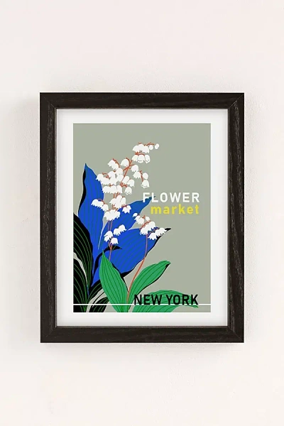 Annick Flower Market New York Art Print In Black Wood Frame At Urban Outfitters In Multi
