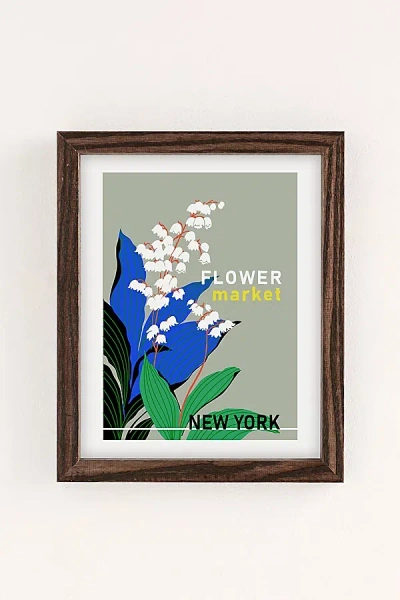 Annick Flower Market New York Art Print In Walnut Wood Frame At Urban Outfitters In Multi