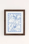 Annie Blue Vintage, French Inspired Pattern Art Print In Walnut Wood Frame At Urban Outfitters In Multi