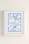 Annie Blue Vintage, French Inspired Pattern Art Print In White Wood Frame At Urban Outfitters