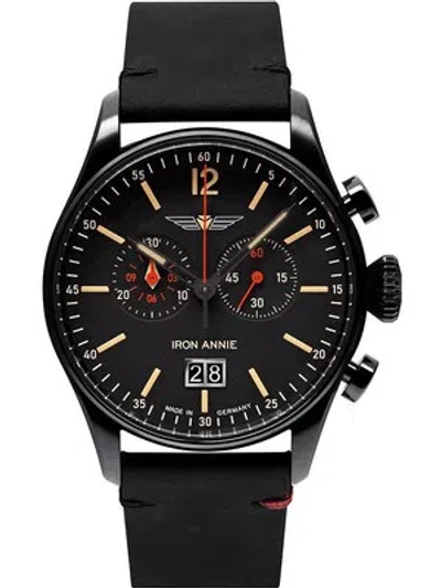 Pre-owned Annie Iron  5184-2 Flight Controll Chronograph Mens Watch 42 Mm