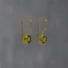 ANNIE MUNDY SMALL ROUND PERIDOT AND GOLD DROP EARRINGS B7008 G