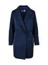 Annie P Blue Polyester Coat In Blue
