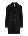 Annie P . Woman Coat Black Size 6 Virgin Wool, Polyamide, Cashmere