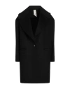 Annie P . Woman Coat Black Size 8 Virgin Wool, Polyamide, Cashmere