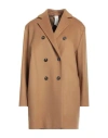Annie P . Woman Coat Camel Size 8 Virgin Wool, Polyamide, Cashmere In Beige