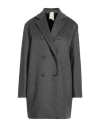 Annie P . Woman Coat Lead Size 8 Virgin Wool, Polyamide, Cashmere In Grey