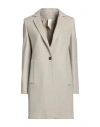 Annie P . Woman Coat Light Grey Size 10 Virgin Wool, Polyamide, Cashmere In Grey