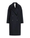 Annie P . Woman Coat Midnight Blue Size 6 Virgin Wool, Polyamide, Cashmere In Blue