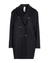 Annie P . Woman Coat Midnight Blue Size 8 Virgin Wool, Polyamide, Cashmere