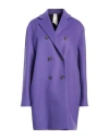 Annie P . Woman Coat Purple Size 6 Virgin Wool, Polyamide, Cashmere In Purple