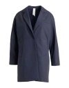 Annie P . Woman Overcoat & Trench Coat Navy Size 4 Cotton In Navy Blue