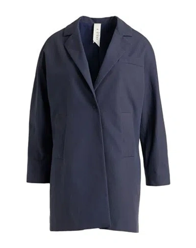 Annie P . Woman Overcoat & Trench Coat Navy Size 4 Cotton In Navy Blue
