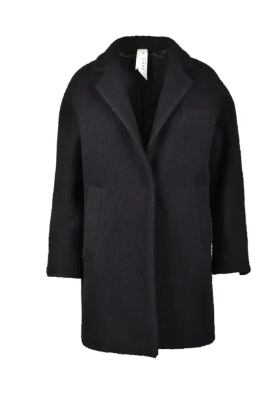 Annie P Wool Coat - Black In Blue