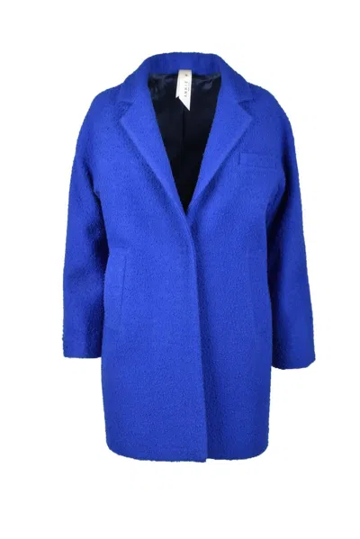 Annie P Wool Mohair Polyamide Coat - Blue