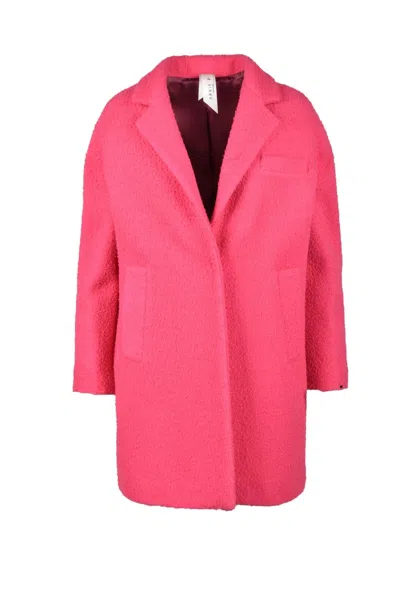 Annie P Wool Mohair Polyamide Coat - Fuchsia In Pink