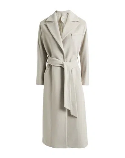 Annie P . Woman Coat Light Grey Size 2 Virgin Wool, Polyamide, Cashmere