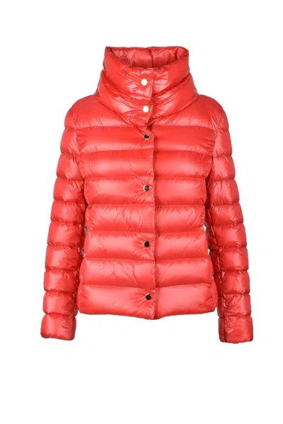 Annie Paris Light Down Jacket Red In Orange