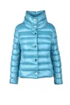 Annie Paris Light Down Jacket Turquoise In Blue