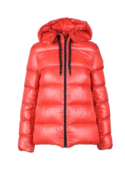 Annie Paris Short Down Jacket Red In Orange