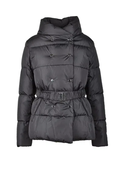 Annie Paris Black Faux Leather Down Jacket