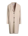 Annie Paris Woman Coat Beige Size 10 Wool, Polyamide In Multi