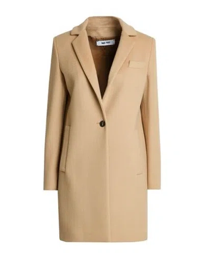 Annie Paris Woman Coat Beige Size 2 Virgin Wool, Polyamide, Cashmere In Brown