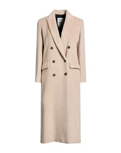 Annie Paris Woman Coat Beige Size 4 Alpaca Wool, Polyamide, Virgin Wool In Black
