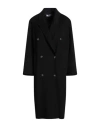 Annie Paris Woman Coat Black Size L Virgin Wool, Polyamide