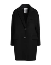 Annie Paris Woman Coat Black Size S Virgin Wool, Polyamide, Cashmere