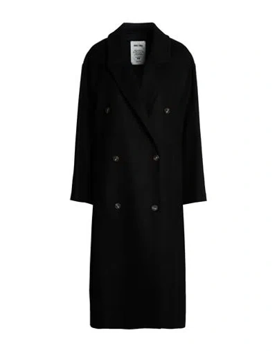 Annie Paris Woman Coat Black Size Xs Virgin Wool, Polyamide, Cashmere