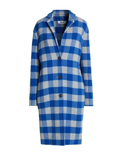 Annie Paris Woman Coat Blue Size S Virgin Wool, Polyamide In Multi