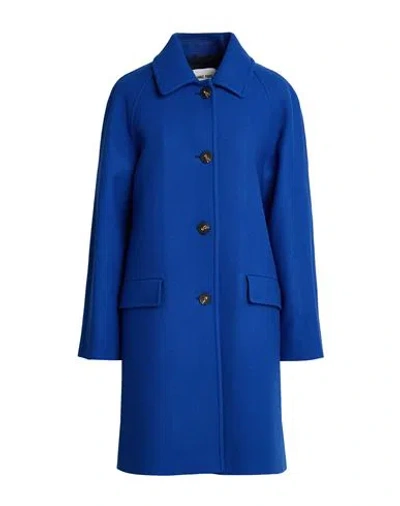 Annie Paris Woman Coat Bright Blue Size 6 Virgin Wool
