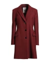 Annie Paris Woman Coat Burgundy Size 8 Virgin Wool, Polyamide, Cashmere In Red